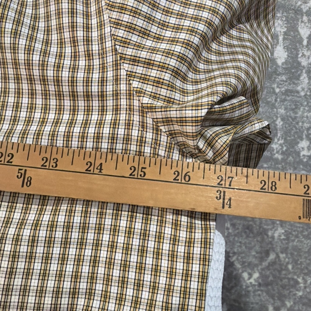 Eddie Bauer Mens Size XL Plaid Shirt Yellow Black Wrinkle Resistant Relaxed Fit - Picture 3 of 5